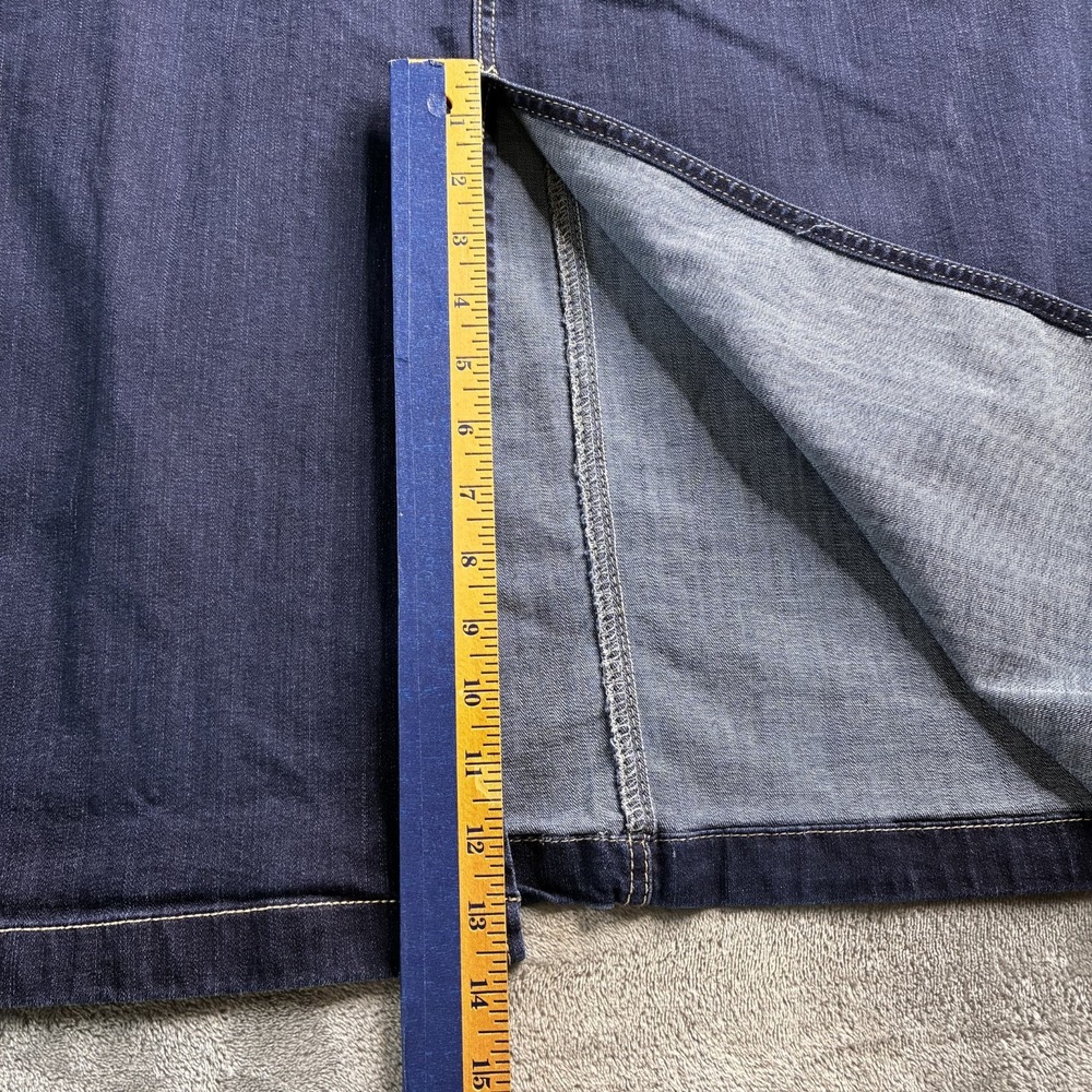 Est. 1946 Denim Womens Skirt Size 18W Dark Wash Pockets Back Slit Stretch Modest - Picture 9 of 12
